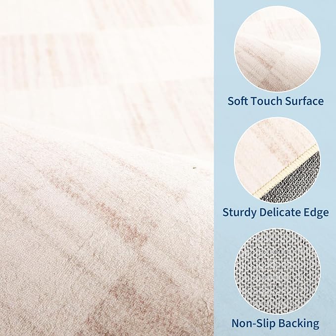 GarveeHome Beige Checkered Rug 5×7 Area Rugs - Image 6