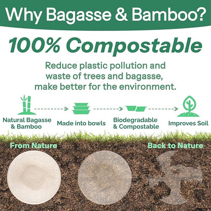 Large Disposable Bowls 48 Oz Heavy Duty Compostable Paper Bowls, Extra Large - Image 5