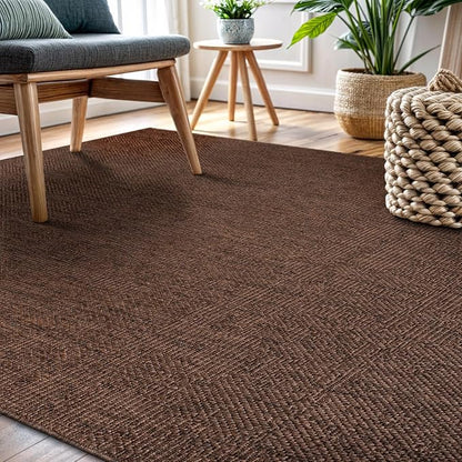 CAMILSON Easy Jute Rug 8x10, Indoor Outdoor Brown Color Fiber Area Rugs - Image 6