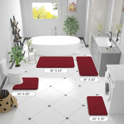 OLANLY Bathroom Rugs 36x24, Extra Soft Absorbent Chenille Bath Rugs, Rubber - Image 8