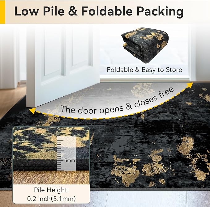 RELEANY Washable Area Rugs 3x6 Non-Slip Modern Abstract Soft - Image 5