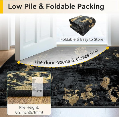 RELEANY Washable Area Rugs 3x6 Non-Slip Modern Abstract Soft - Image 5