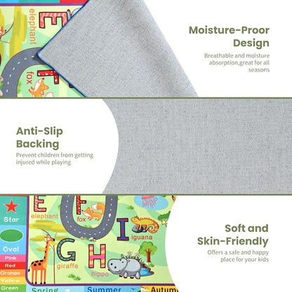 Terrug Kids Rug for Playroom, Educational Classroom Rug for Kids Room, Washable - Image 6