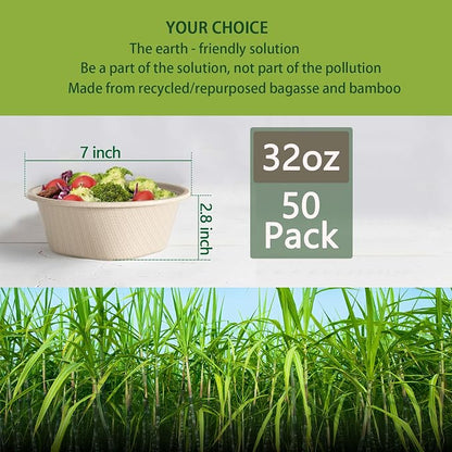 32 Oz Deep Paper Bowls Disposable Bowl - Image 2