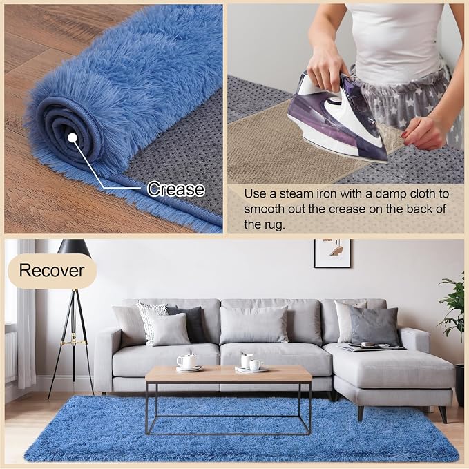 Mugorn 8x10 Area Rugs for Living Room, Soft Carpet Shag Kids Room Rug, Non-Slip - Image 5