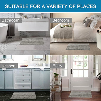 H.VERSAILTEX Bath Rugs for Bathroom Non Slip Bath Mats Extra Thick Chenille - Image 6