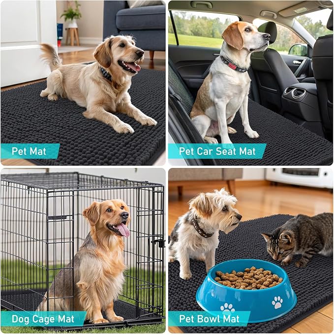 OLANLY Dog Door Mat for Muddy Paws 47x17, Absorbs Moisture and Dirt, Absorbent - Image 7