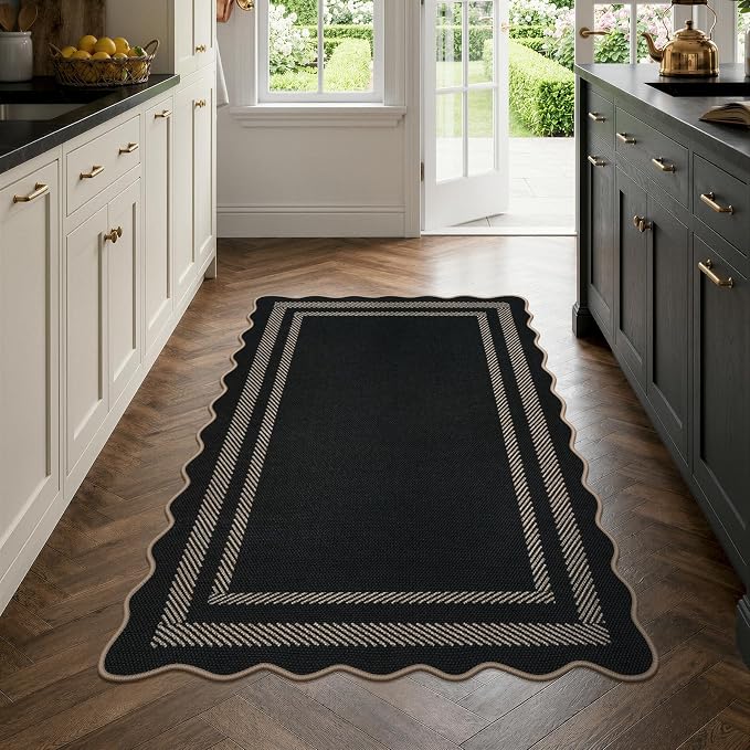 LIVEBOX Scalloped Easy Jute 3x5 Outdoor Rug, Indoor Outdoor Farmhouse Neutral - Image 3