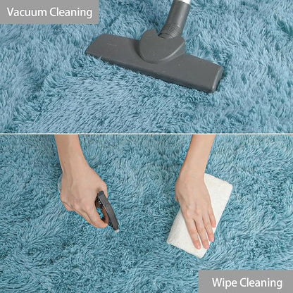 YJ.GWL Area Rugs for Living Room Bedroom, 8x10 Machine Washable Large Teal - Image 4