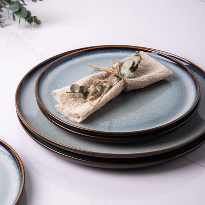 LERATIO Ceramic Dinner Plates Set of 4, 10.5 Inch Reactive Glaze Plate Sets | - Image 5