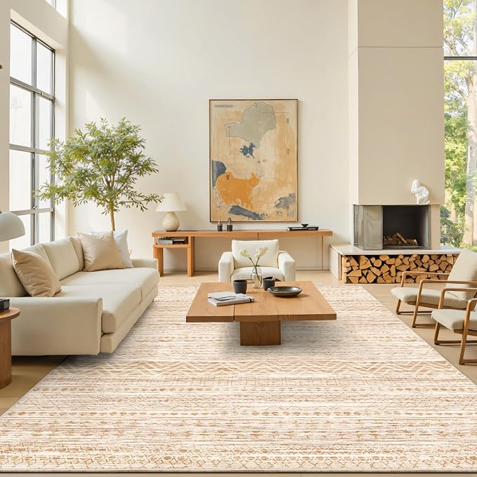 Miukiki 8x10 Area Rug for Living Room Moroccan Washable Rugs Non Slip Indoor - Image 7