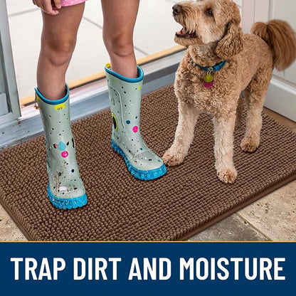 Smiry Dog Door Mat for Muddy Paws 47x24, Absorbent Dirt Trapper, Non-Slip - Image 3