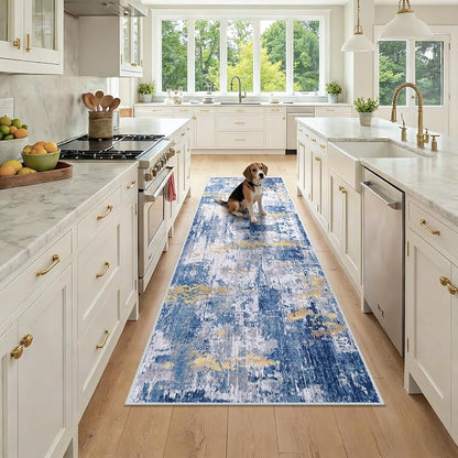 RELEANY Washable Area Rugs 2'6"x8 Non-Slip Modern Abstract Soft by RELEANY
