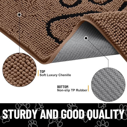 Smiry Dog Door Mat for Muddy Paws, Absorbent Dirt Trapper Non Slip Quick Dry - Image 3