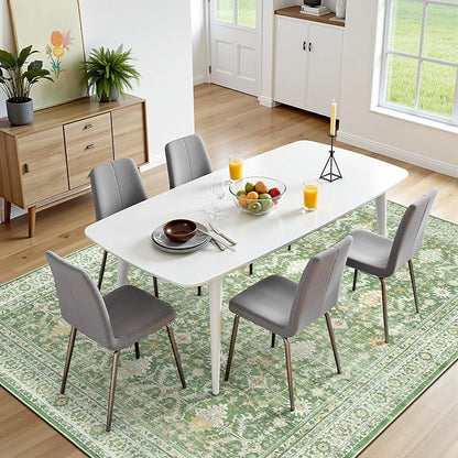 Lofus 6x9 Area Rug for Living Room, Light Green Washable Area Rugs - Image 2