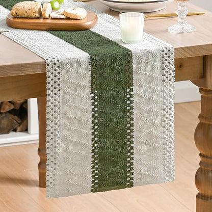 Artoid Mode Army Green Farmhouse Rustic Table Runner 12x120 Inch | Seasonal by ArtoidMode