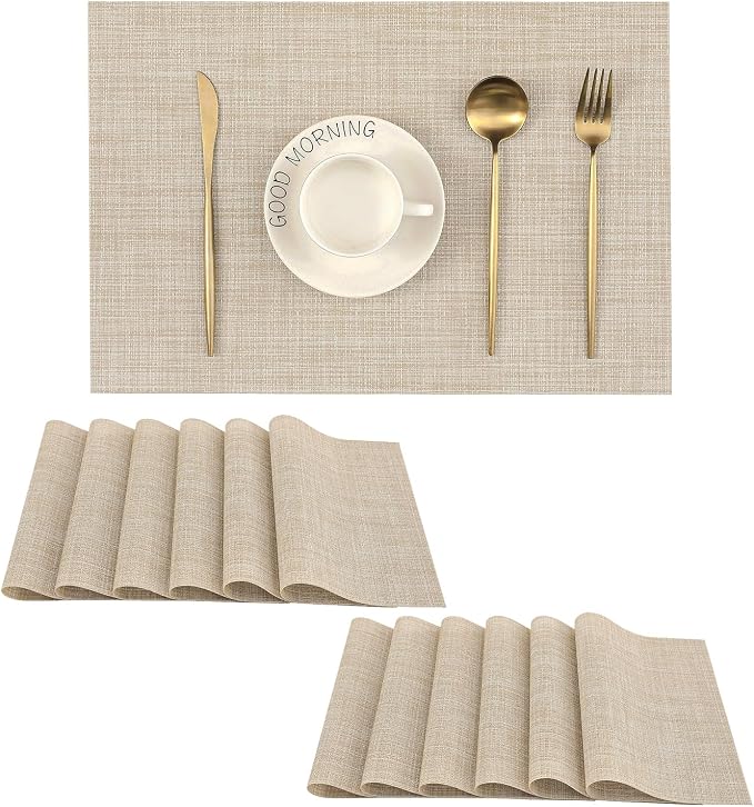 Leetaltree Beige Placemats Set of 12 by Leetaltree-ArtatEveryTable
