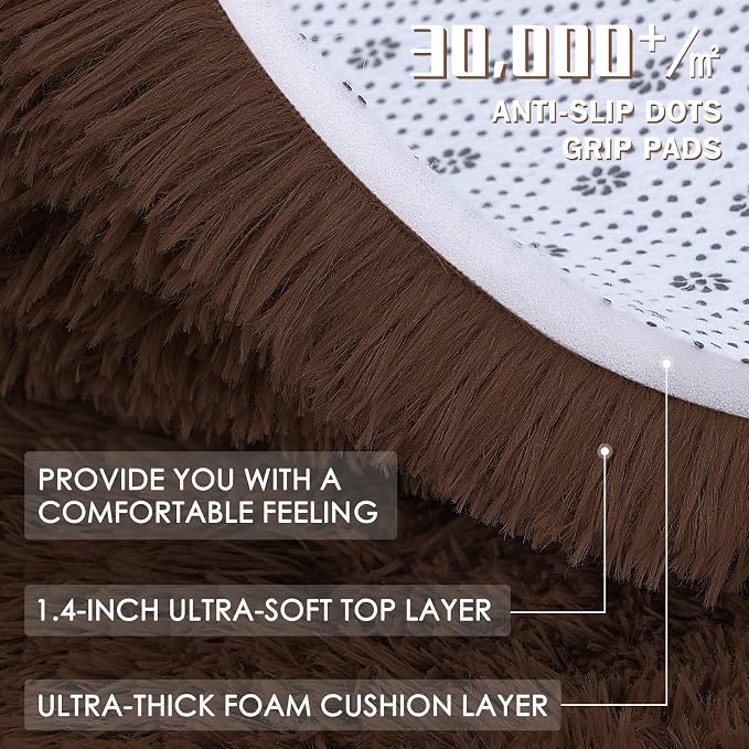 OLANLY Coffee Round Rugs for Bedroom - Image 7