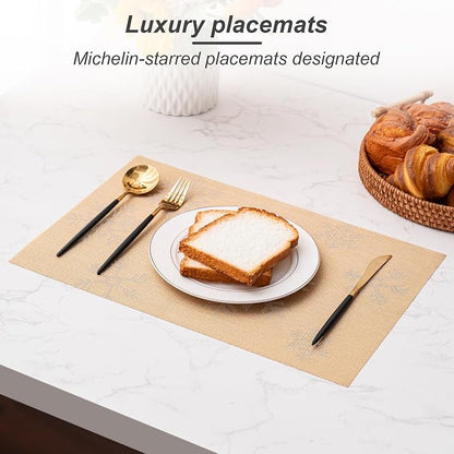 Placemats Set of 6 Washable Indoor | Outdoor Vinyl Place Mats - Image 5