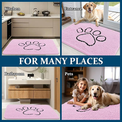OLANLY Dog Door Mat for Muddy Paws 30x20, Paw Print Design, Absorbs Moisture - Image 8