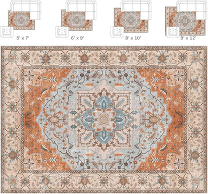 Lessymo 8 x 10 Area Rugs for Living Room, Machine Washable Area Rugs Boho Faux - Image 2