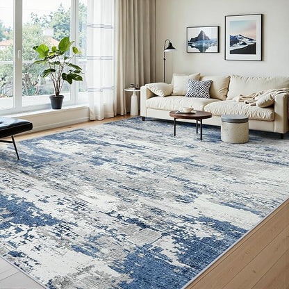 Area Rugs 10x14 Living Room: Large Soft Washable Rug Modern Abstract Anti-Skid - Image 2