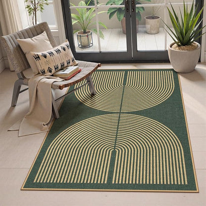 Lahome Enfys Modern Rainbow Easy Jute Entry Rug, 3x5 Washable Outdoor Patio by Lahome