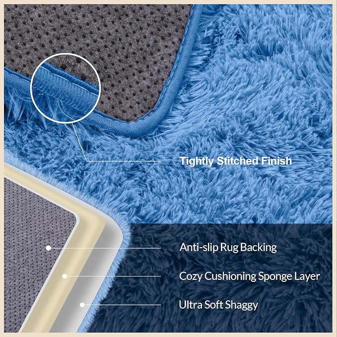 Mugorn 4x6 Rugs for Living Room, Soft Carpet Shag Kids Rug - Image 2