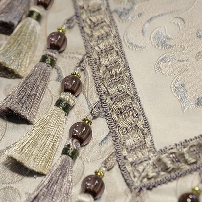Loom and Mill Luxury Jacquard Table Runner 120 Inches Long, Light Apricot | - Image 5
