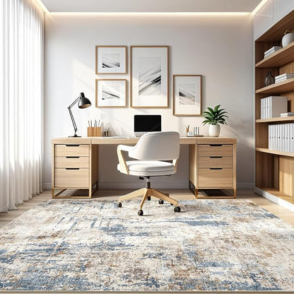 7x10 Area Rug Living Room: Washable Large Abstract Modern Soft Rugs Stain - Image 8