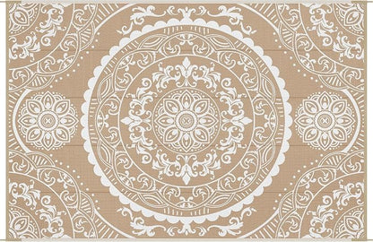 Pauwer Waterproof Outdoor Rug 6x9, Reversible Plastic Straw Patio Camping Rug - Image 9
