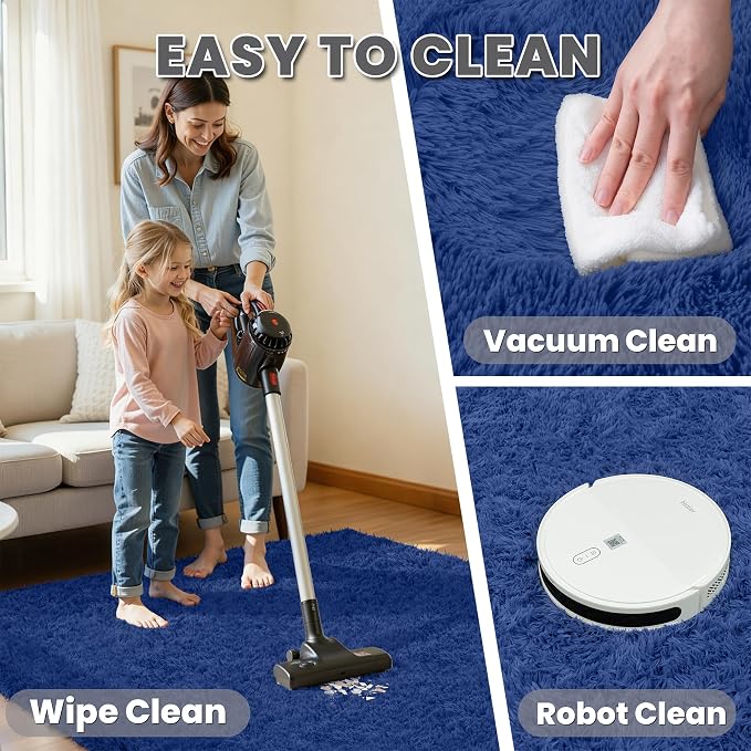5x7 Area Rug for Living Room, Ultra Soft Fluffy Shag Rugs for Bedroom, Non-Slip - Image 4