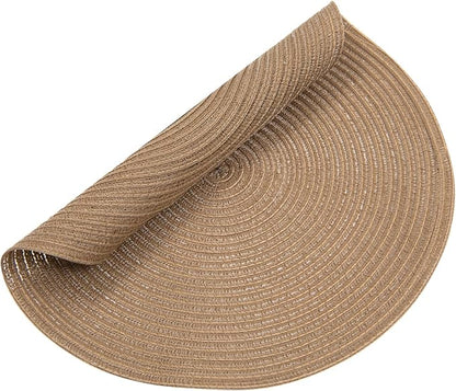 SHACOS Round Braided Placemats Set of 8 Washable 15 inch Round Table Mats Woven - Image 4