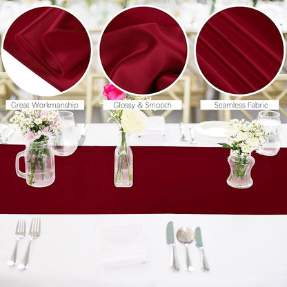 ANECO 4 Pack Satin Table Runner 12 x 108 Inch Long Bright Silk and Smooth - Image 3
