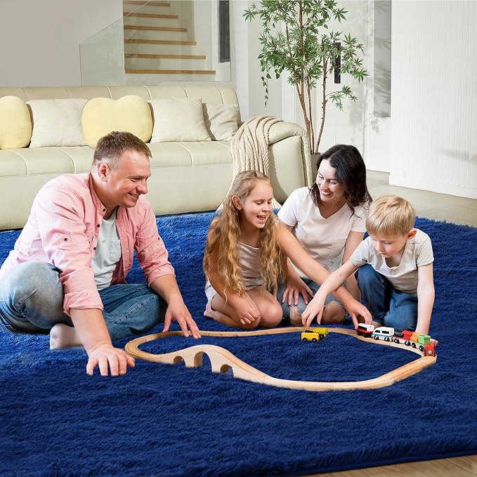 Ultra Soft Rug for Living Room, 8X10 Fluffy Shag Area Rug for Bedroom, Modern - Image 4