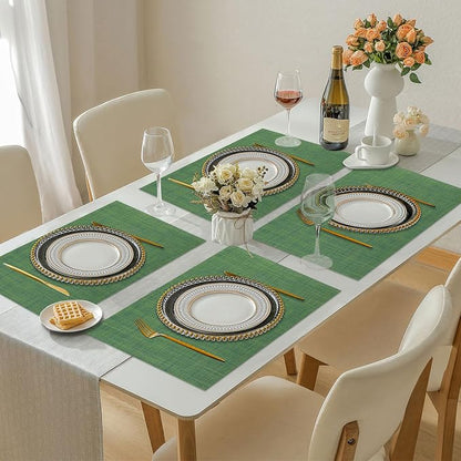 Vinyl Placemats Set of 6, PVC Woven Washable Non-Slip Table Mats, Heat - Image 7
