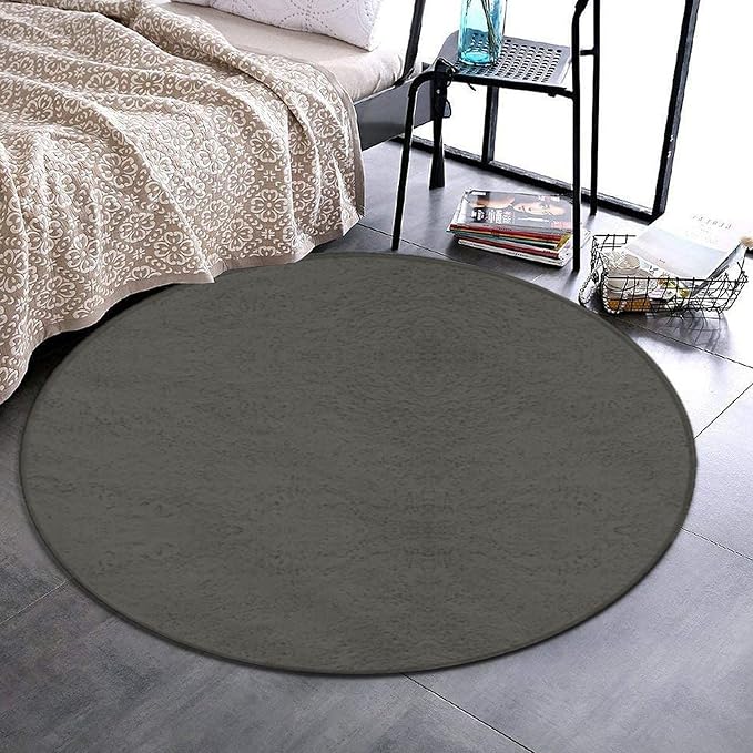 Machine Washable Modern Round Area Rug, Room Sofa Yoga Soft Round Carpet - Image 2