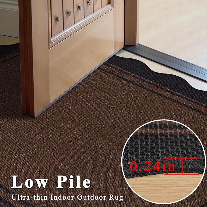 6x9 Scalloped Rug Easy Jute Washable Outdoor Patio Rug - Image 7
