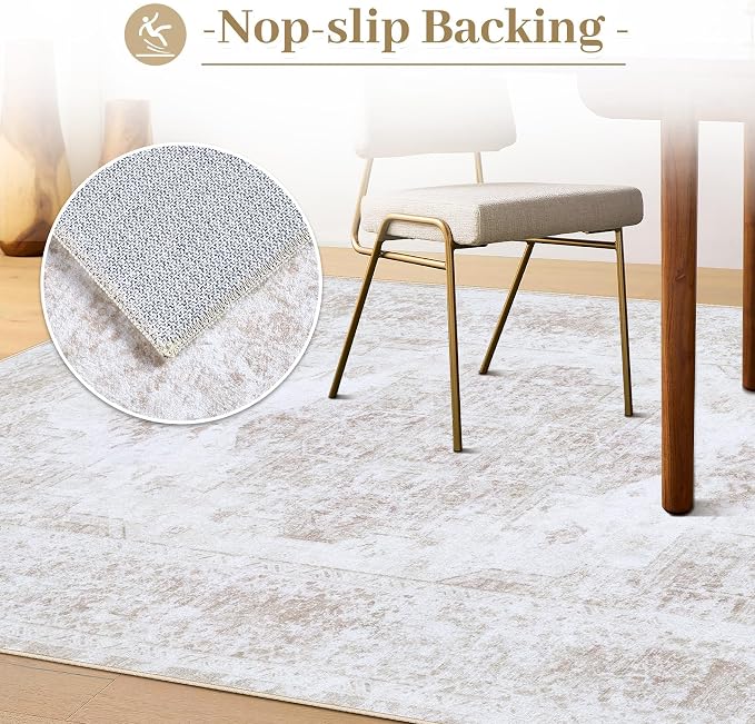XLUEZ Area Rug 8x10 Living Room Rug, Machine Washable Vintage Distressed - Image 6