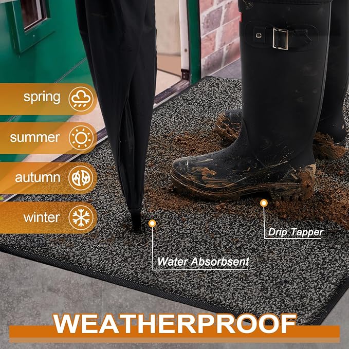 Mibao Super Absorbent Front Door Mat, Non-Slip Washable Indoor Doormats - Image 3