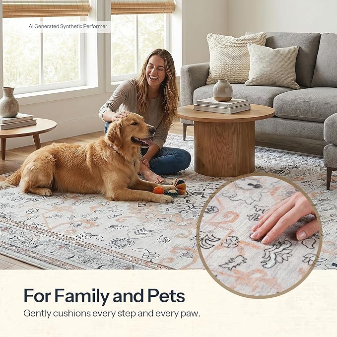 HOOBRO 5 x 7 Area Rugs Washable, Living Room Rugs, Non-Slip Rug Stain Resistant - Image 4