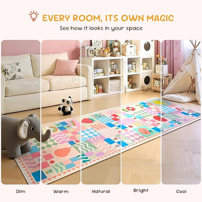 2x6 Pink Runner Rug for Girls Bedroom, Kids Hallway Washable Rug, Soft Non-Slip - Image 4