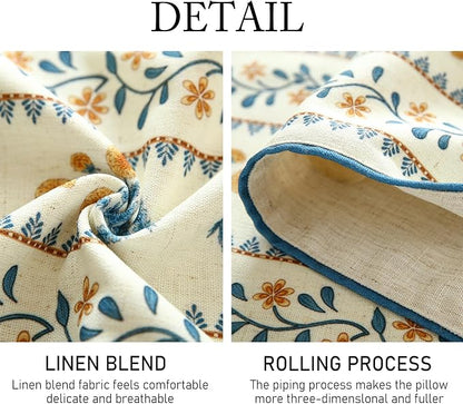 Designer French Linen Table Runner, Pale Yellow Floral Pattern, Dining Table - Image 5