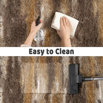 Shag Rugs for Bedroom, 4x6 Abstract Brown Soft Fuzzy Rugs for Living Room - Image 7