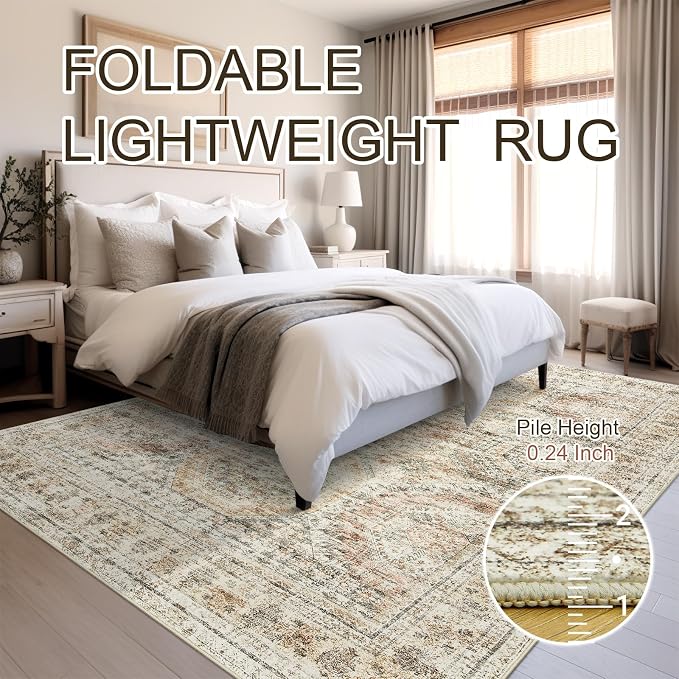 Soalmost 6x9 Area Rug for Living Room Washable 6x9 Non-Slip Modern Rugs for - Image 7