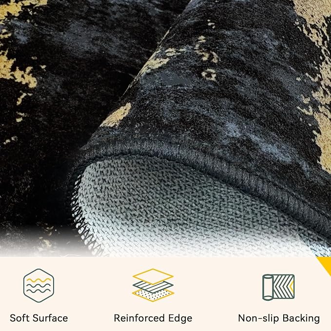 RELEANY Washable Area Rugs 2x9 Non-Slip Modern Abstract Soft - Image 4