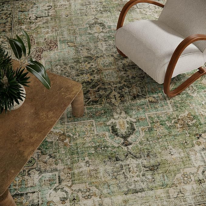 6x9 Area Rugs for Living Room: Washable Bedroom Rug Boho Vintage Rugs Stain - Image 4