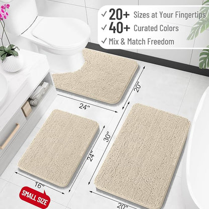 OLANLY Toilet Rugs U-Shaped 24x20, Extra Soft Absorbent Chenille Contour - Image 2