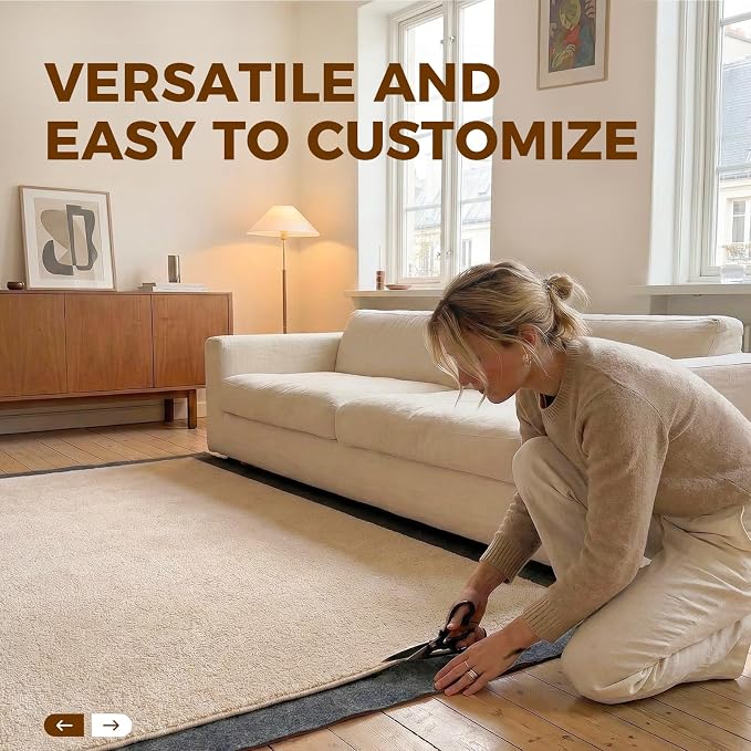 Rug Pad 3 x 5 Ft Non-Slip, Felt and Natural Rubber Backing, 1/4" Thick - Image 5