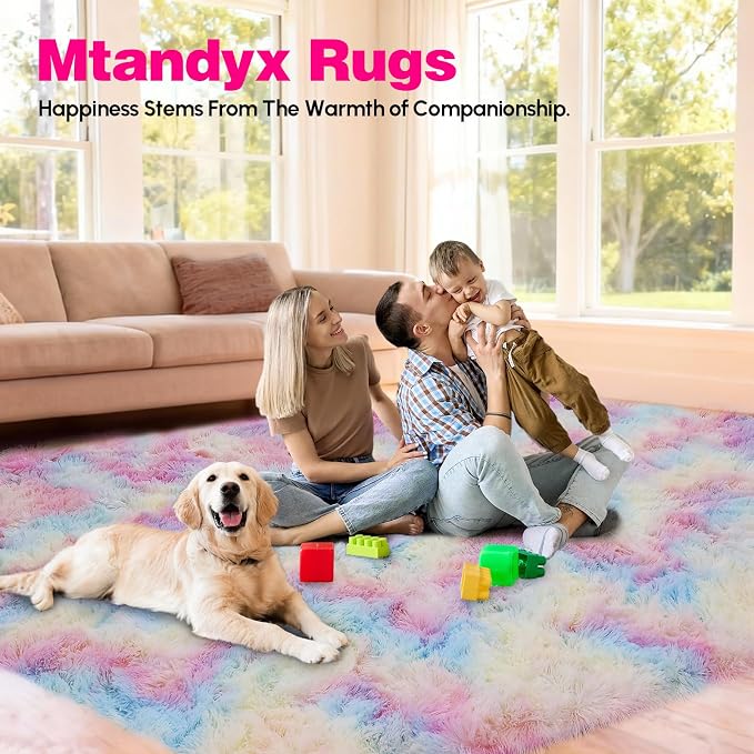 Large 9x12 Area Rug for Living Room, Soft Shag Rugs for Bedroom, Non-Slip Ultra - Image 4